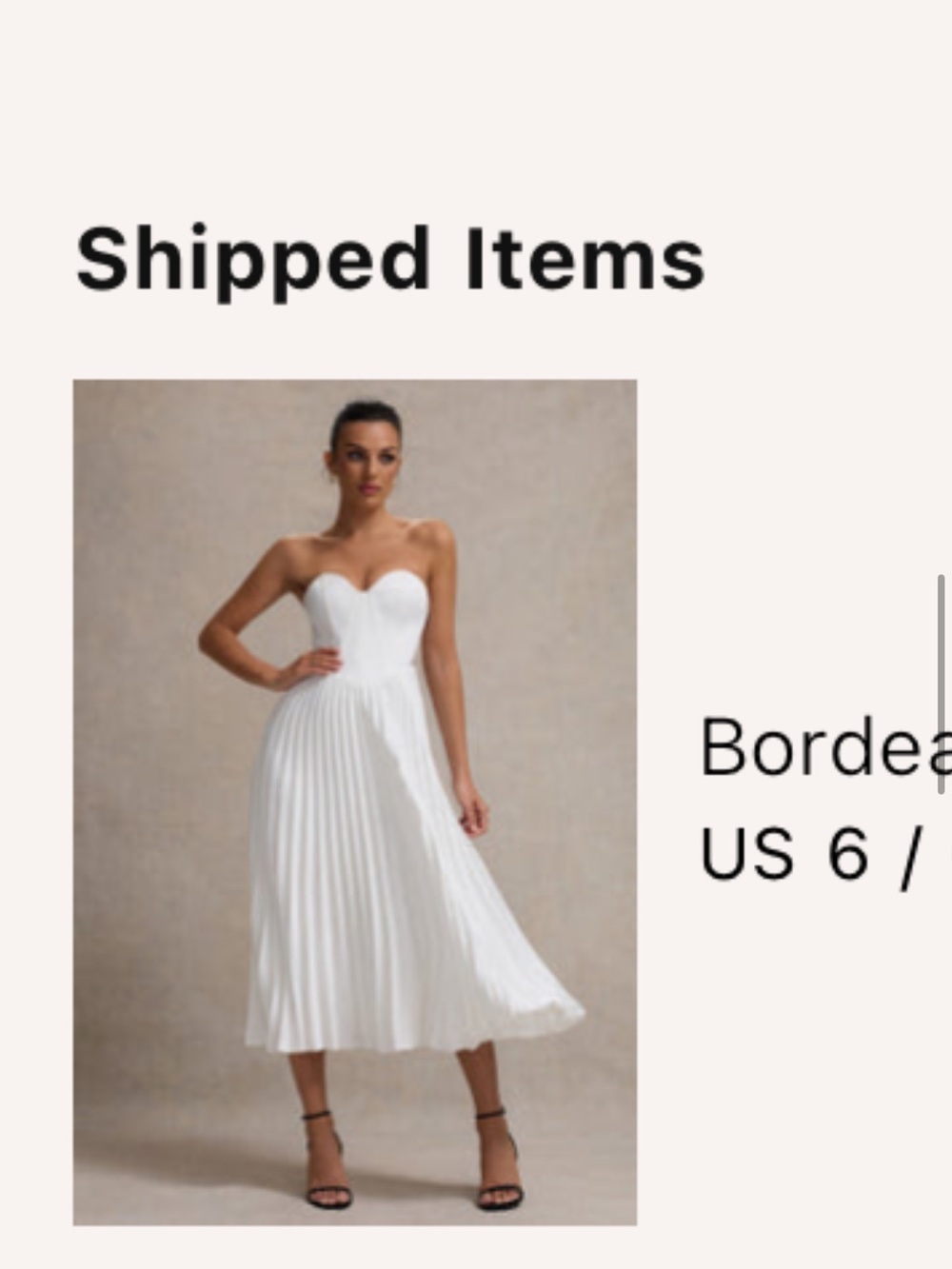 Strapless White Pleated Midi Dress